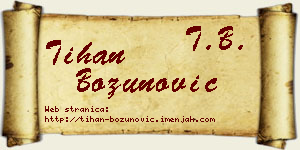 Tihan Božunović vizit kartica